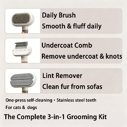 Self-Cleaning Grooming Brush