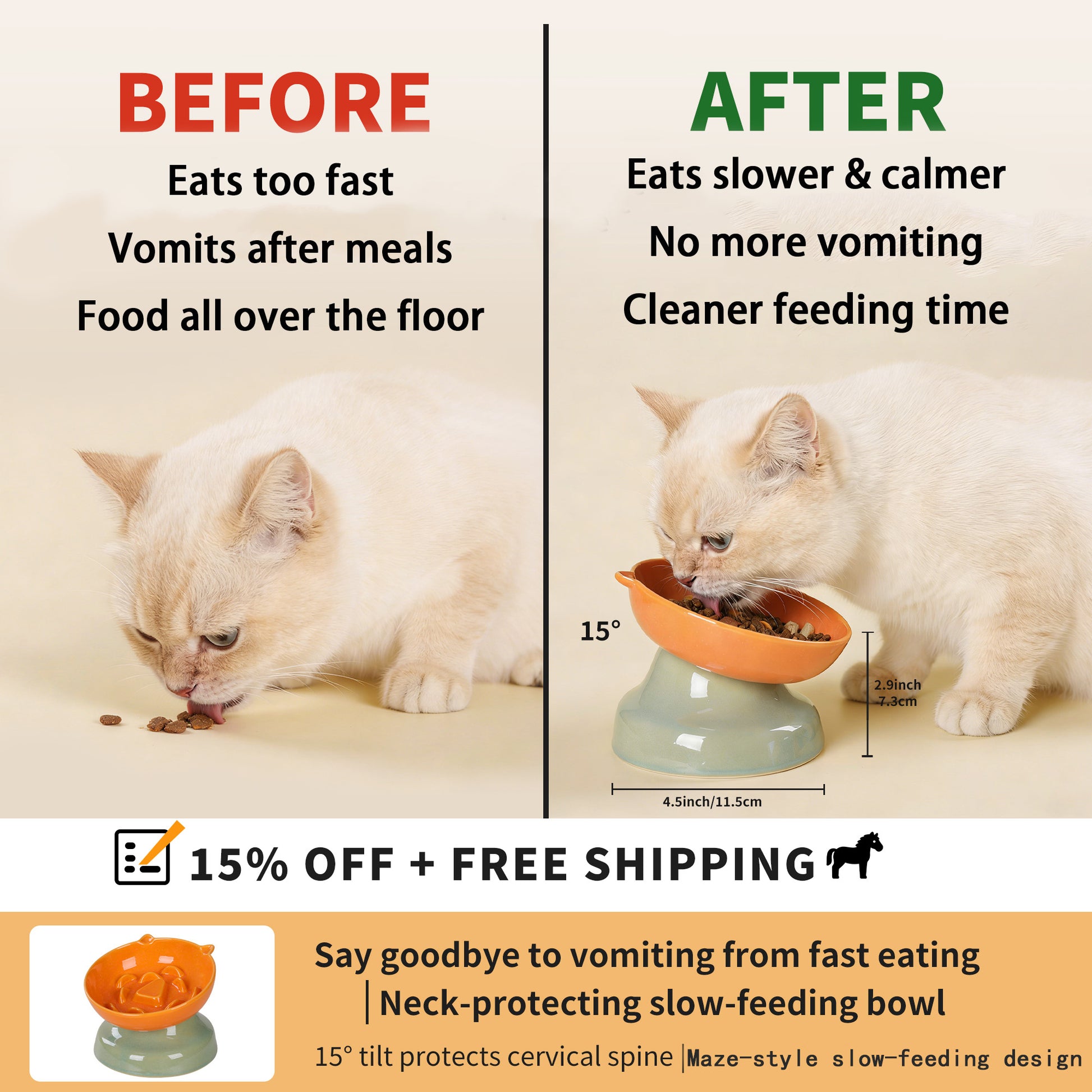 Slow Feeder Cat Bowl