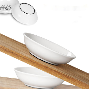 6 PCS Ceramic Cat Bowls – Shallow Anti-Whisker, Non-Slip Cat Food Dishes | KittyDine.