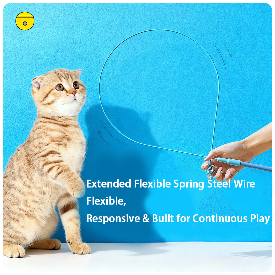 Extra Strong Suction Cup Cat Teaser – Self-Play Feather Wand with Bell, Durable & Bite-Resistant Interactive Toy for Boredom Relief | KittyDine