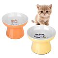 Elevated Cat Bowls,2 Pcs Ceramic Raised Cat Food Bowls with Non-Slip Base,Whisker-Friendly Shallow Design,Lead & Cadmium Free Pet Feeder,Dishwasher and Microwave Safe (Pink&Blue)