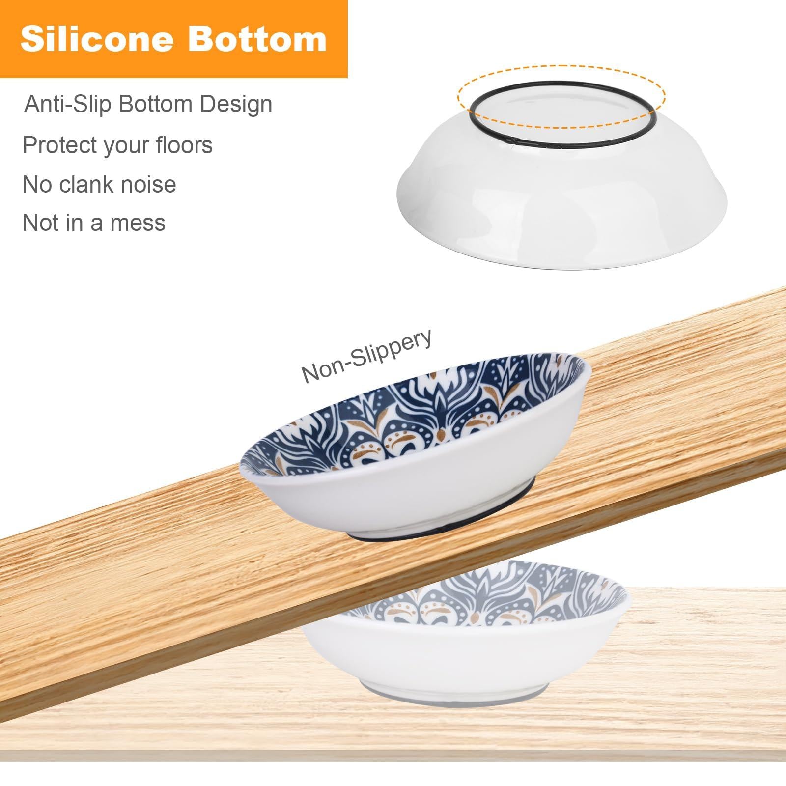 6PCS Ceramic Cat Food Bowls – Whisker Friendly, Non-Slip, Wide Shallow 5.75" | KittyDine.