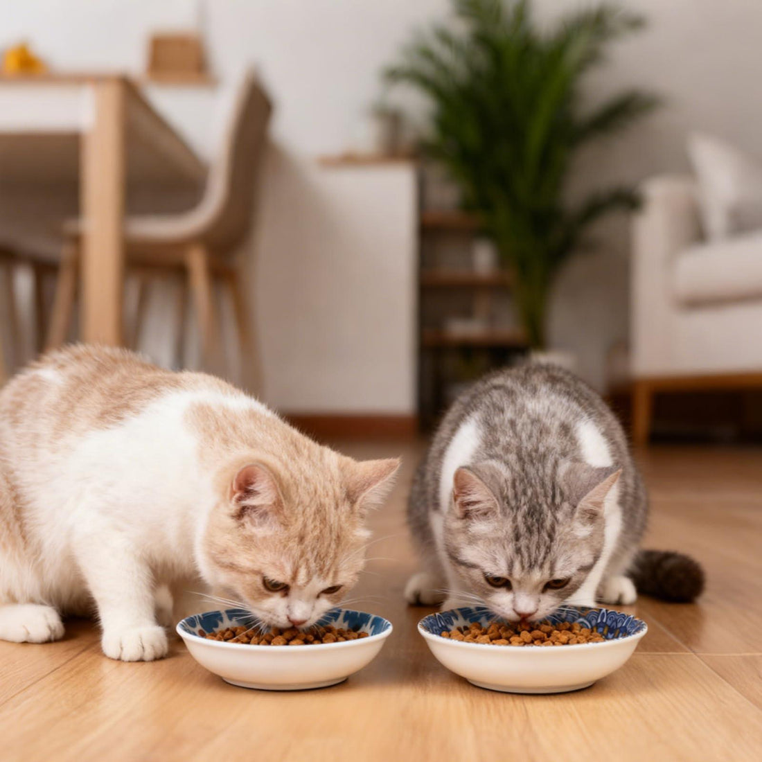 6PCS Ceramic Cat Food Bowls – Whisker Friendly, Non-Slip, Wide Shallow 5.75" | KittyDine.