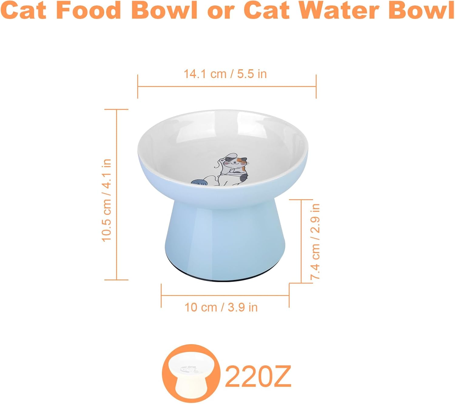 Cat Food and Water Bowl Set