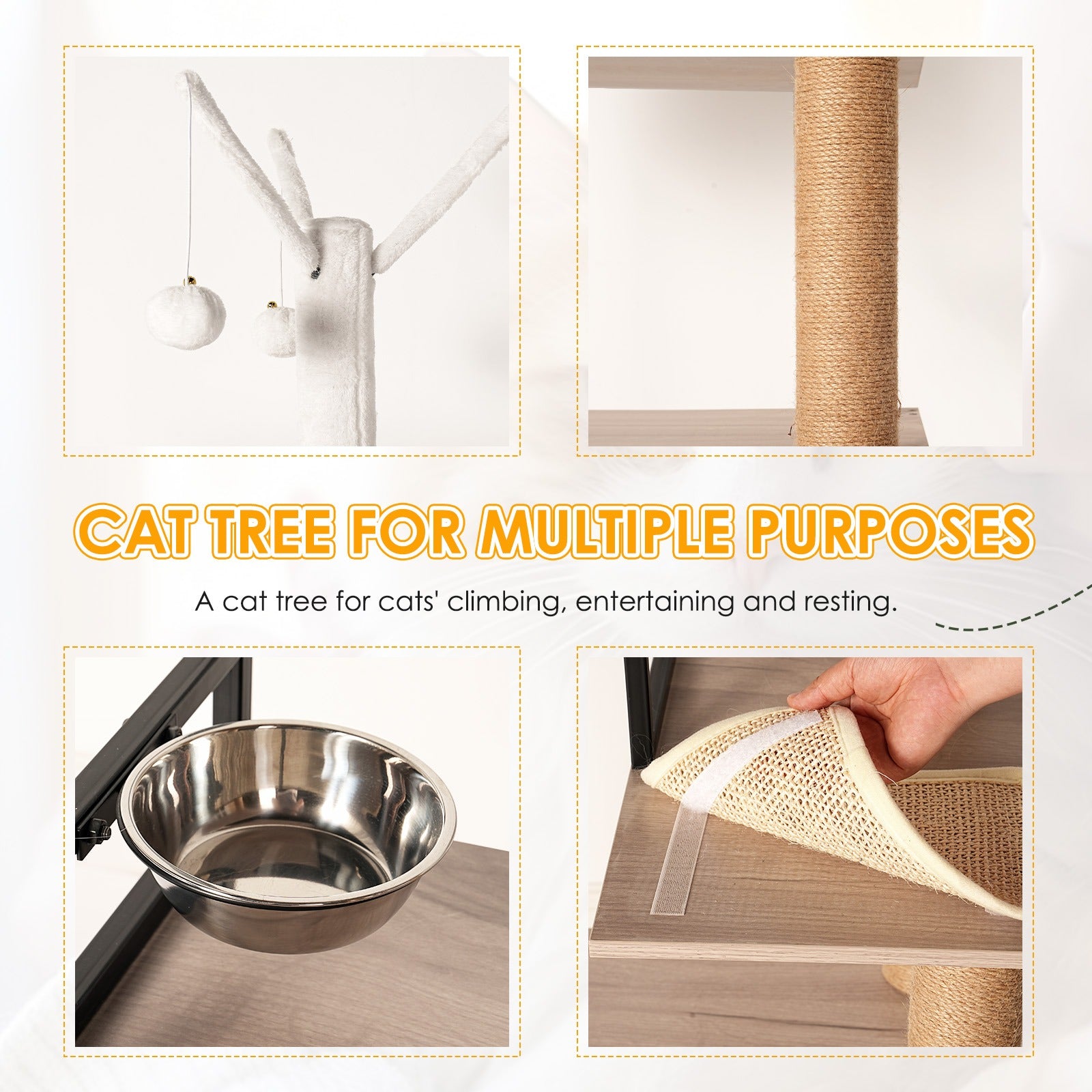 Cat Tree with Food Bowls